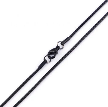 1mm Sleek Black Round Snake Neck Chain