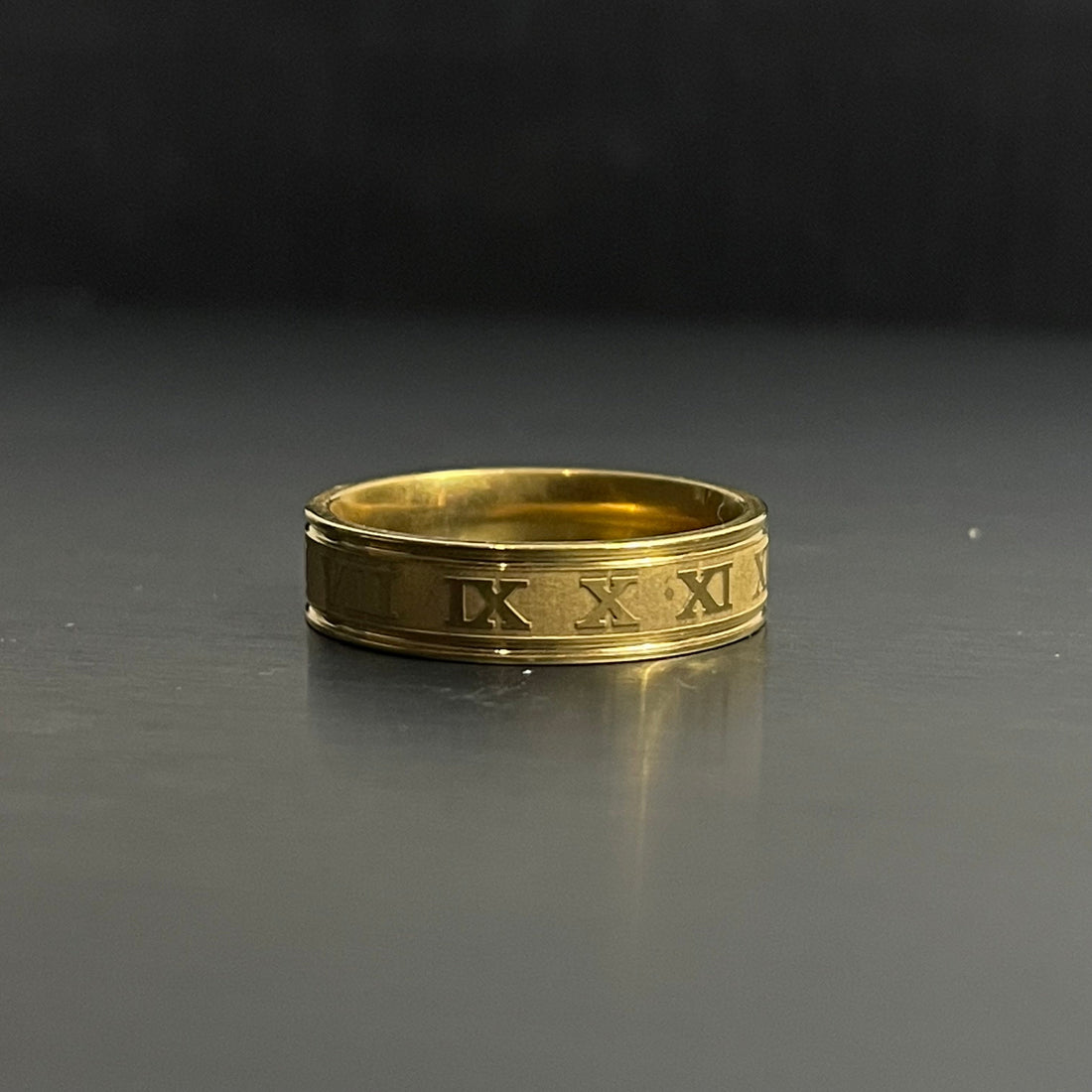 Golden Titanium Roman Ring