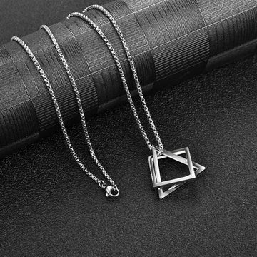 Geometric Silver Pendant For Men