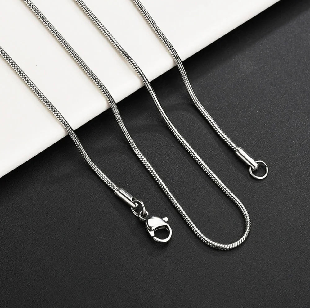 1mm Sleek Silver Round Snake Neck Chain