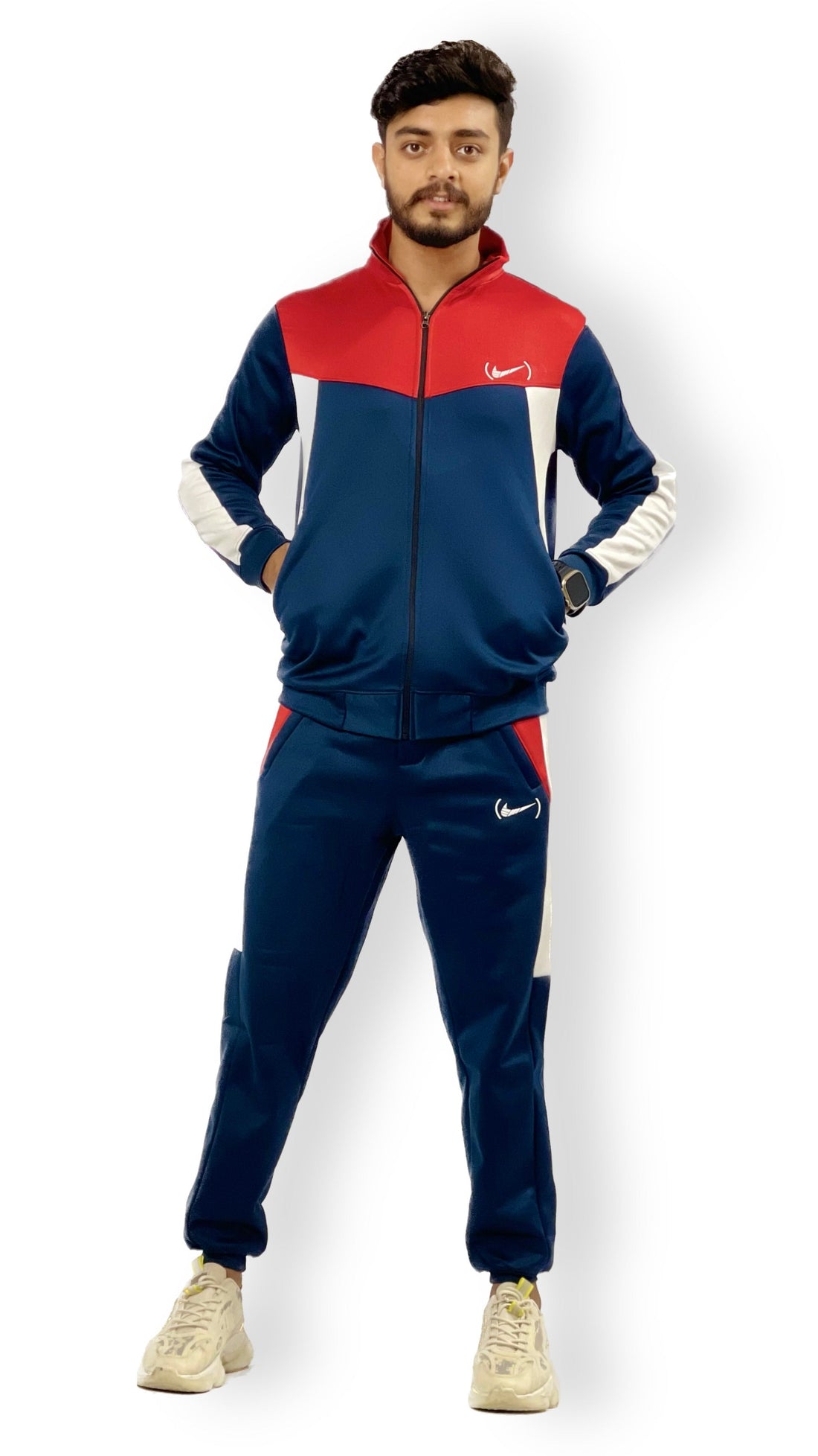 NK Premium Track Suit - Red & Blue