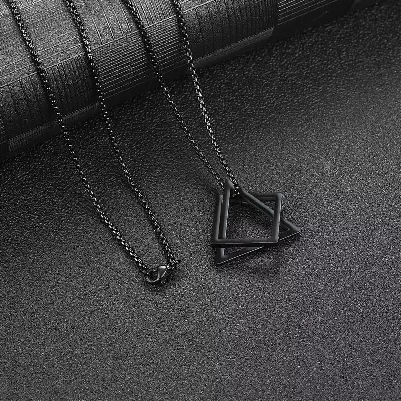 Geometric Black Pendant For Men