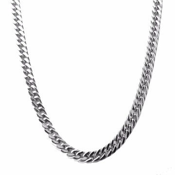 8mm Silver Diamond Cut Cuban Neck Chain