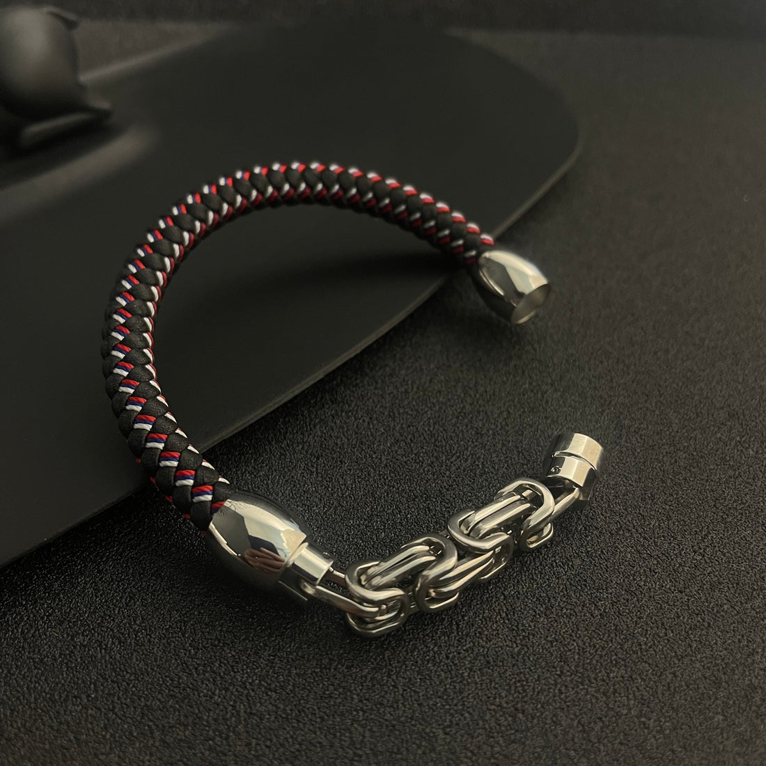 Urban Braided Link Chian Leather Bracelet For Men