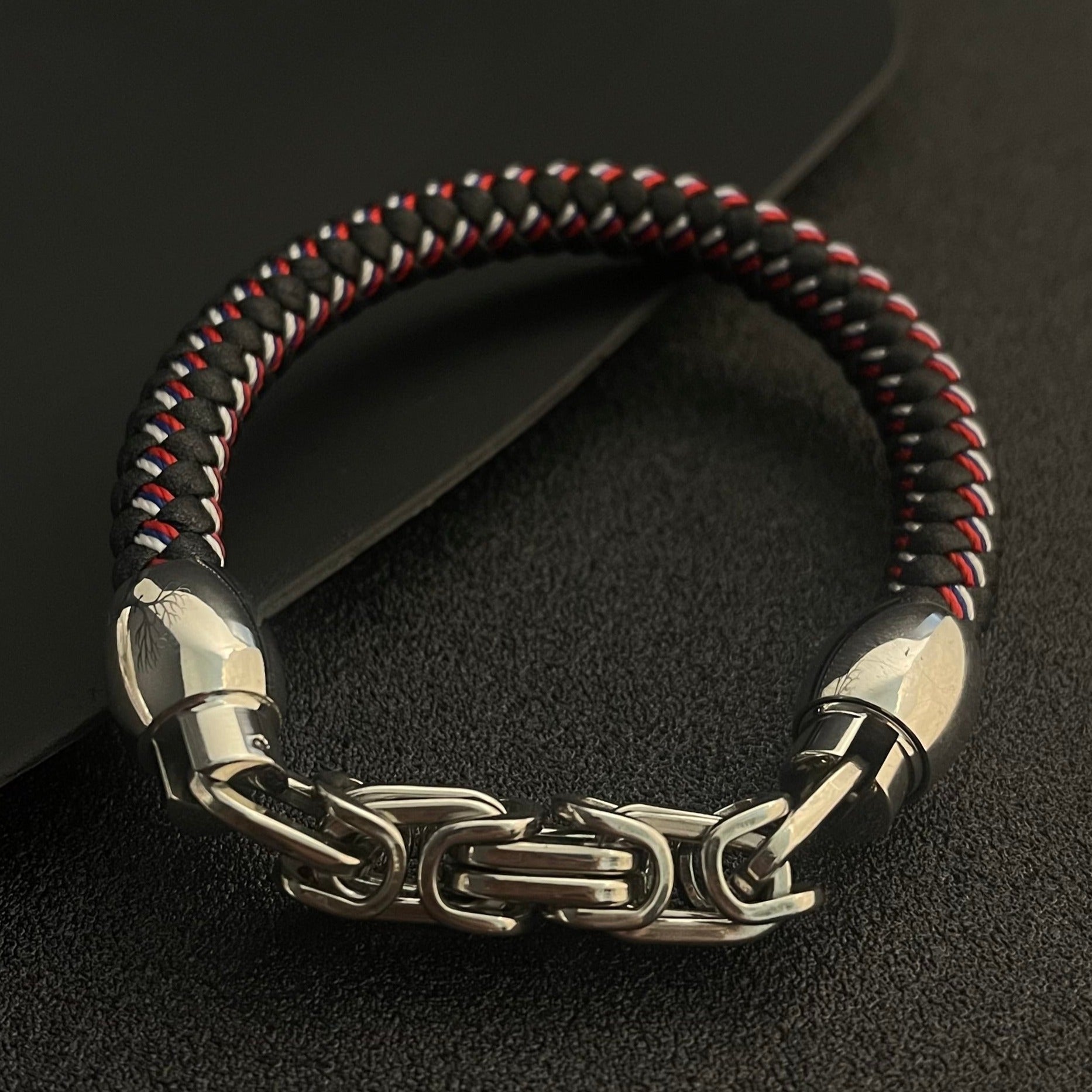 Urban Braided Link Chian Leather Bracelet For Men