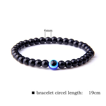 6mm Evil Eye Beads Bracelet For Men Women