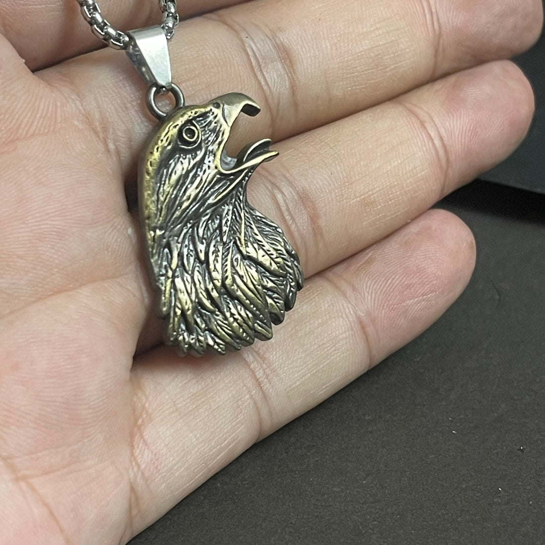 Antique Gold Eagle Pendant For Men