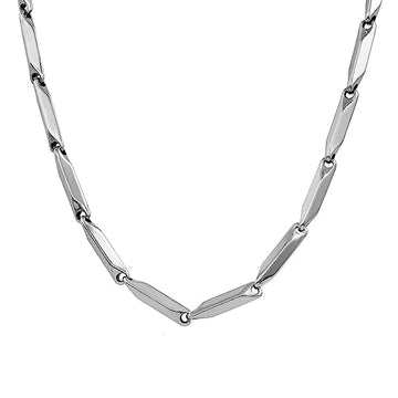 Dapper Stainless Steel Silver Rice Chain For Men and Boys