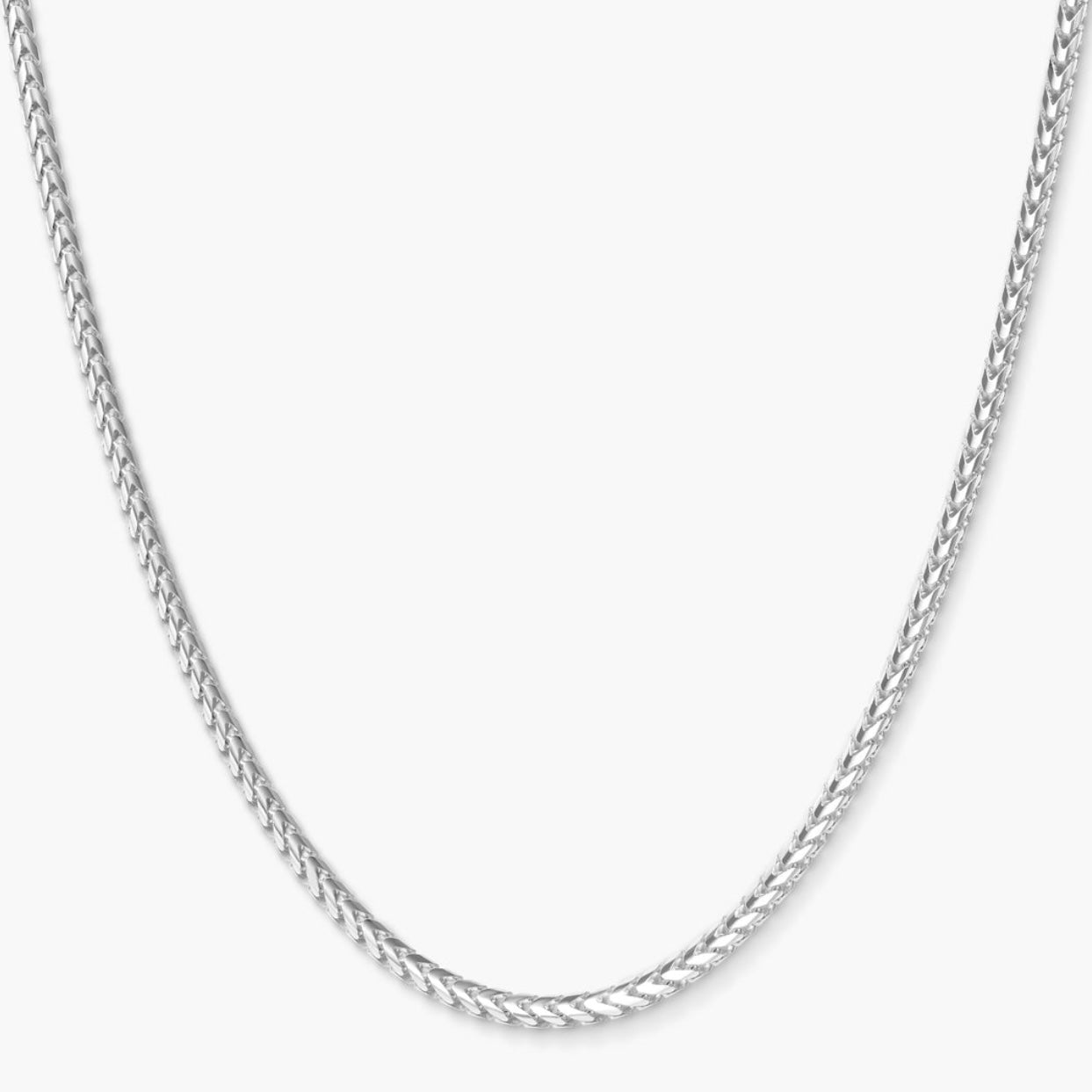 2mm Silver Square Franco Neck Chain For Men