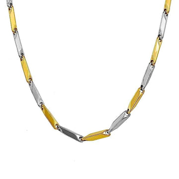 Dapper Stainless Steel Golden Silver Rice Chain For Men and Boys