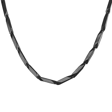 Dapper Stainless Steel Black Rice Chain For Men and Boys