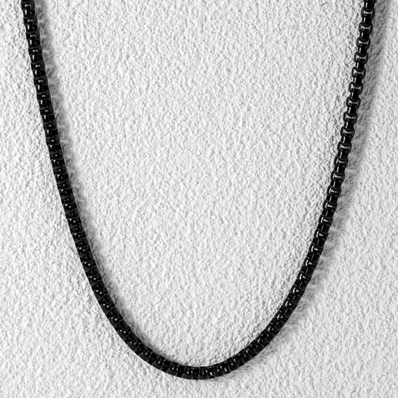 4mm Black Box Neck Chain For Men