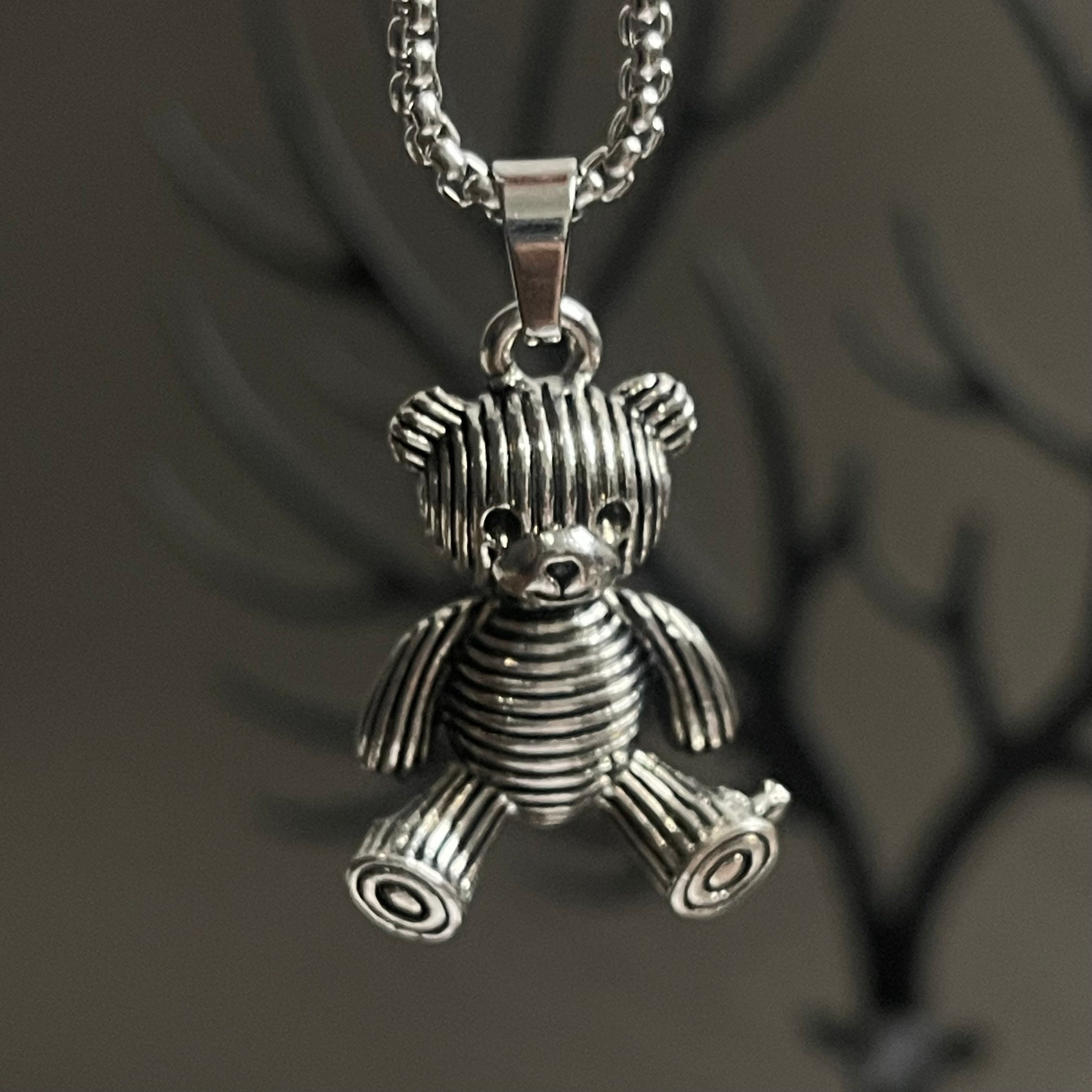 Teddy Bear Pendant Necklace For Men Women