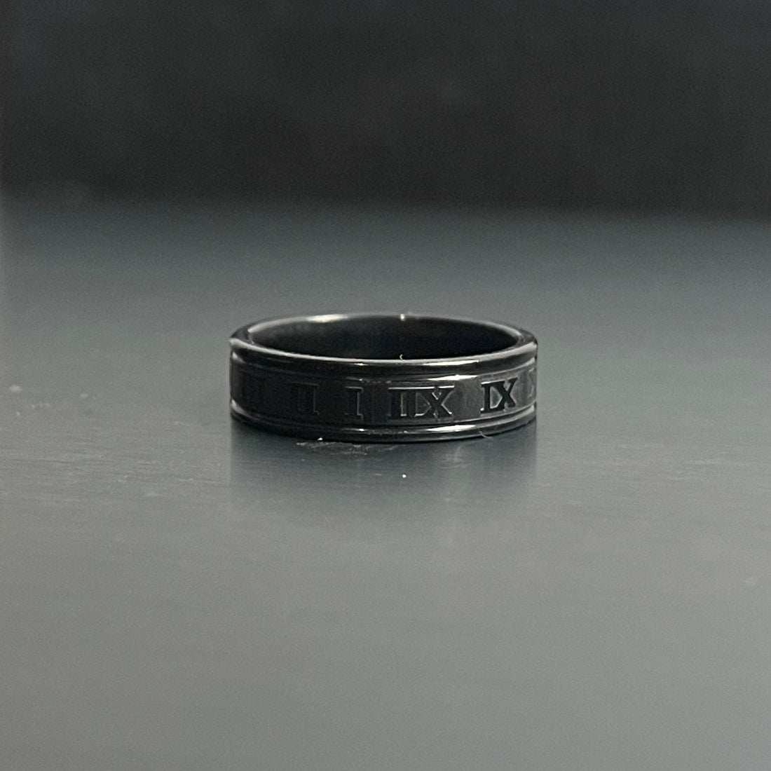 Black Titanium Roman Ring