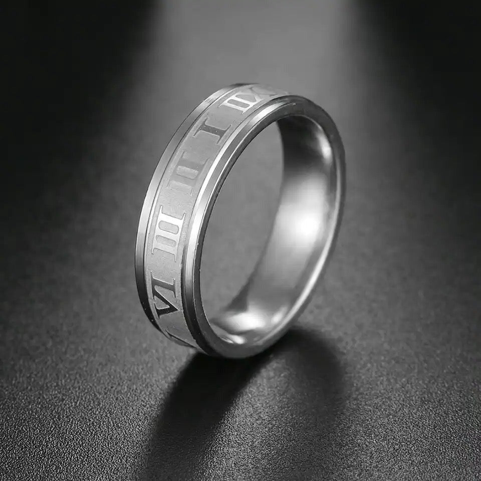 Slver Titanium Roman Ring