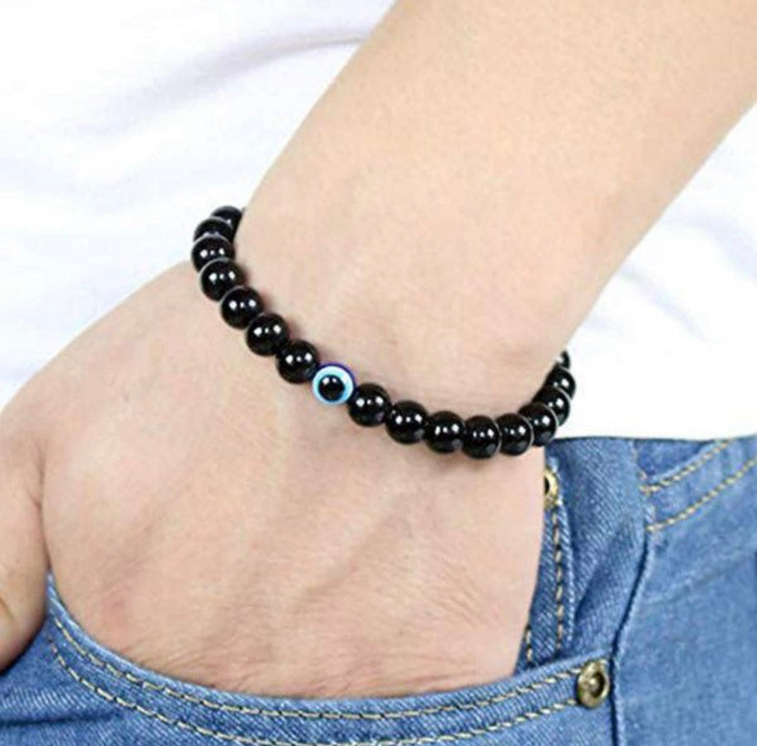 6mm Evil Eye Beads Bracelet For Men Women