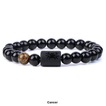 Cancer Zodiac Horoscope Sign Beads Bracelet