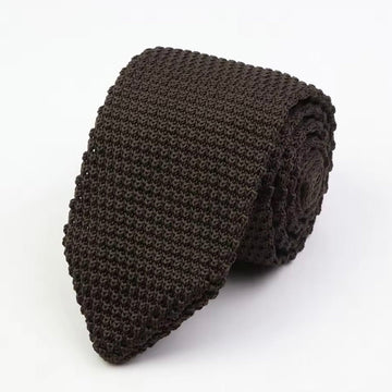 Premium Brown Pointed Knitted Tie For Men