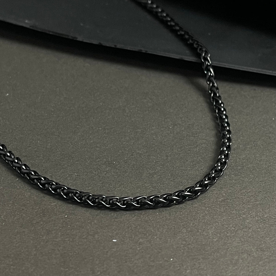 3mm Black Wheat Neck Chain For Men