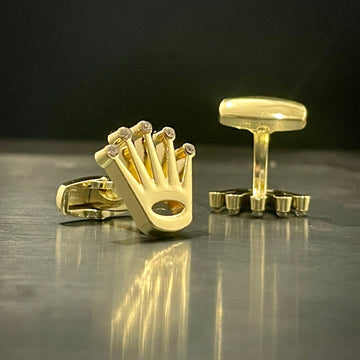 Golden Rolex Crown Cufflinks For Men