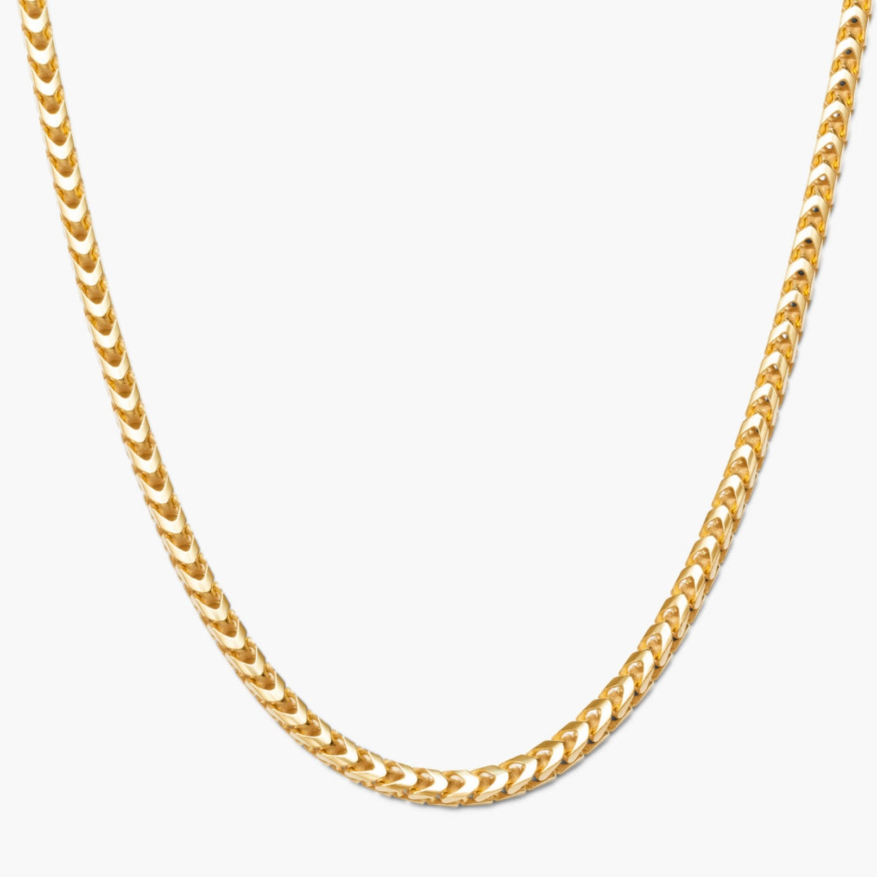 2mm Golden Square Franco Neck Chain For Men