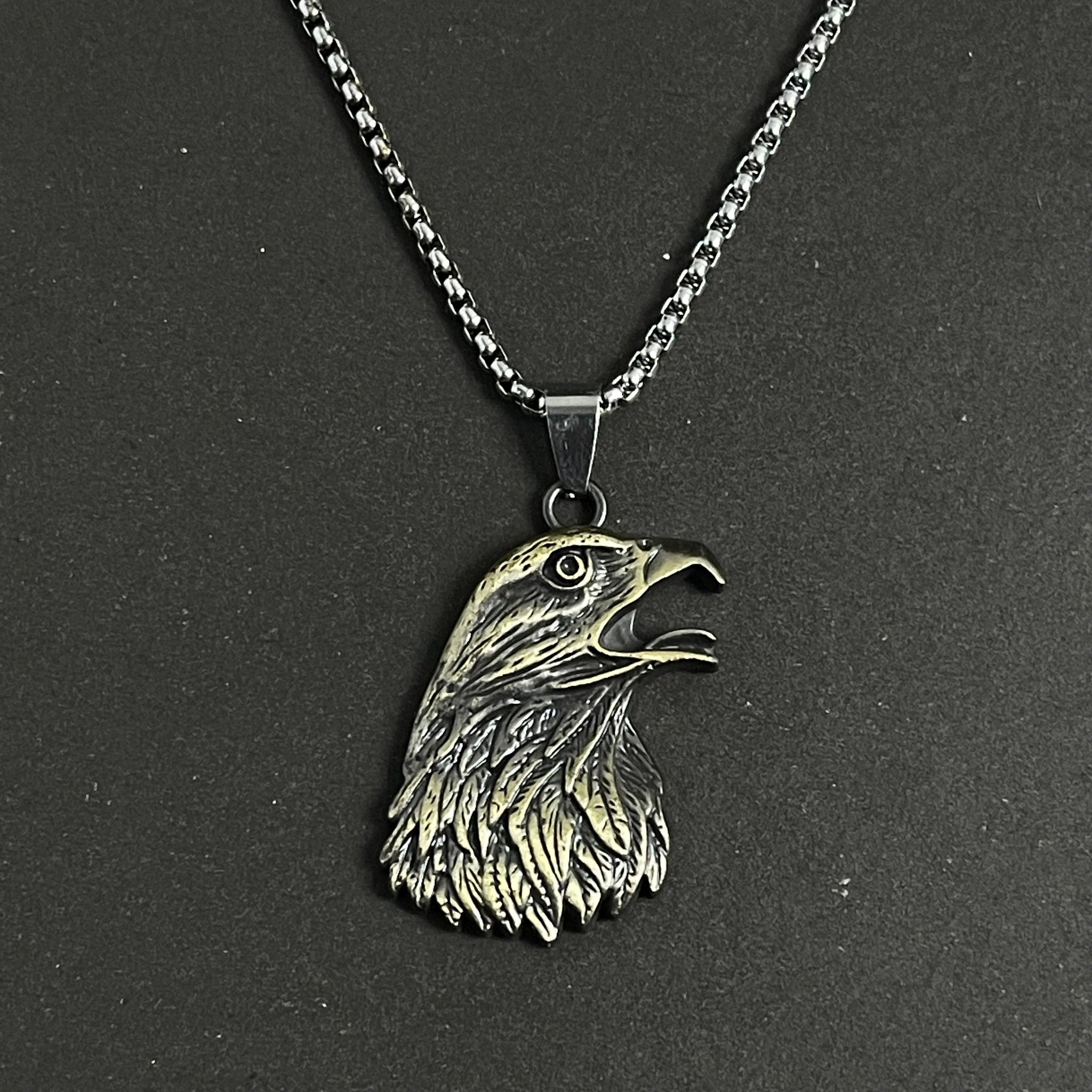 Antique Gold Eagle Pendant For Men