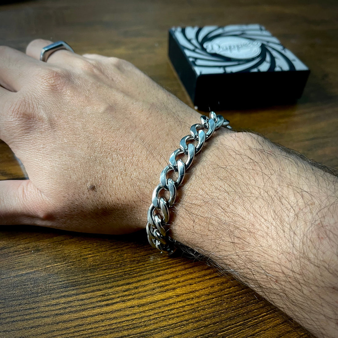 11mm Silver Steel Chain Bracelet For Men