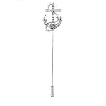 Anchor Silver Lapel Pin For Men