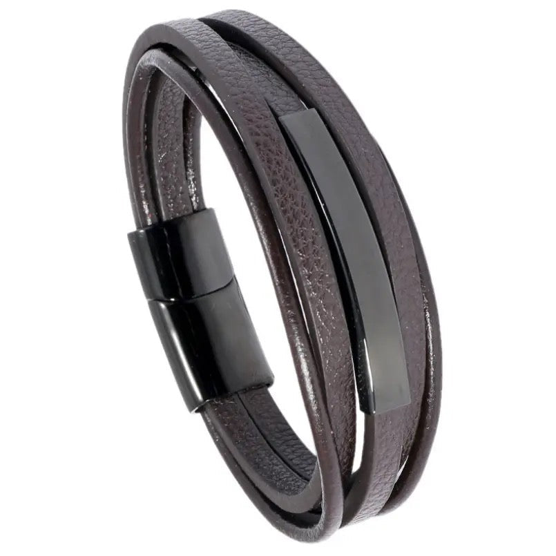 Bold Explorer Brown Wristlet Leather Bracelet For Men