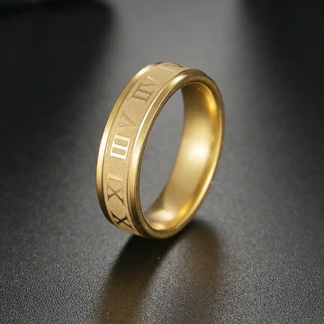 Golden Titanium Roman Ring