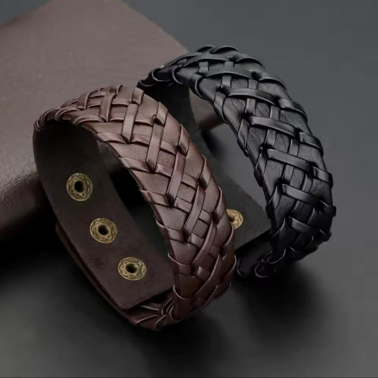 Handmade Weave PU Leather Bracelet For Men