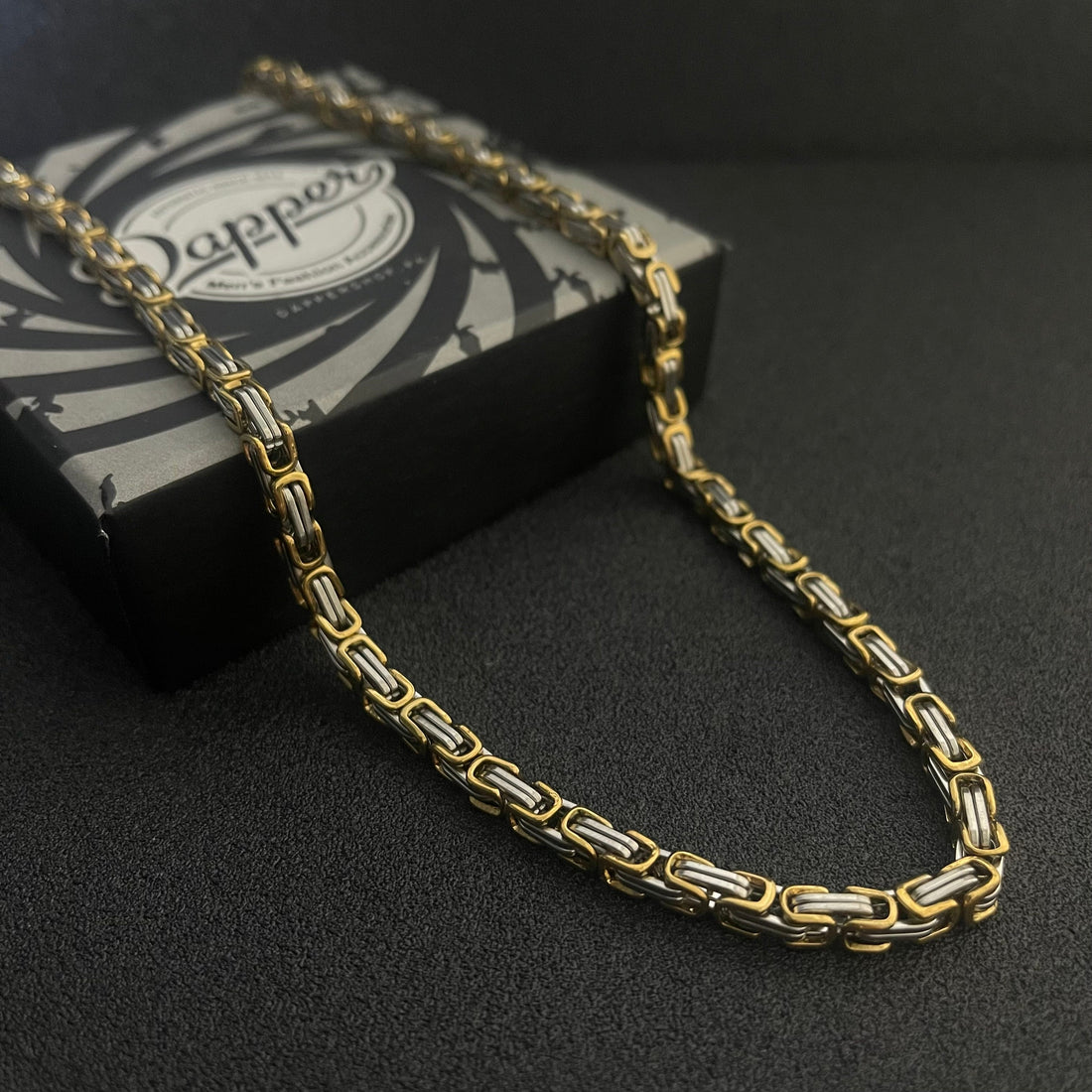 5mm Silver Golden Byzantine Link Neck Chain