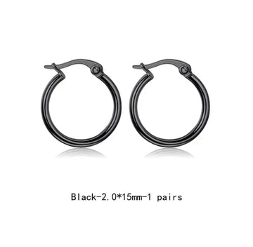 Black Piercing Simple Bali Stud Earring For Men