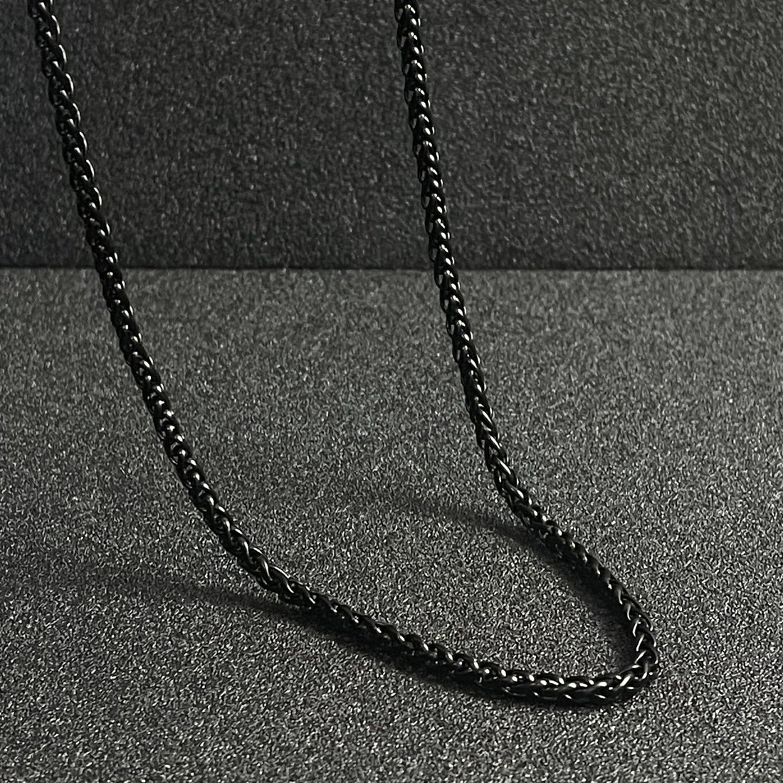 4mm Black Wheat Keel Neck Chain For Men