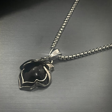 Black Spade Pendant Necklace For Men