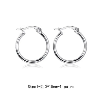 Silver Piercing Simple Bali Stud Earring For Men