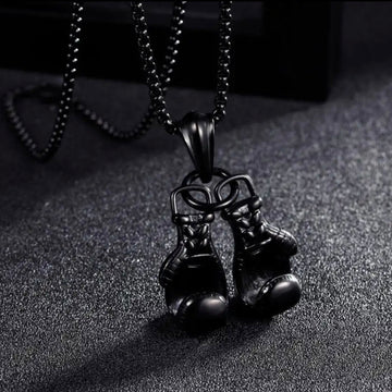 Fitness Boxing Gloves Titanium Steel Pendant Necklace For Men