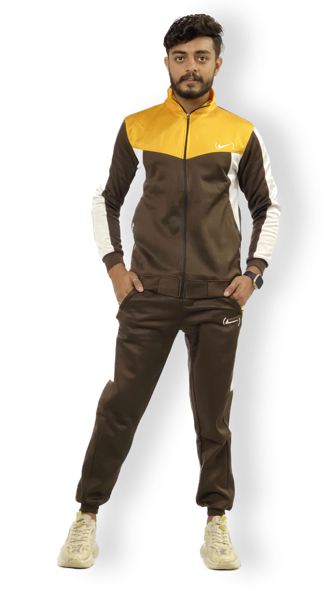 NK Premium Track Suit - Yellow & Army Green