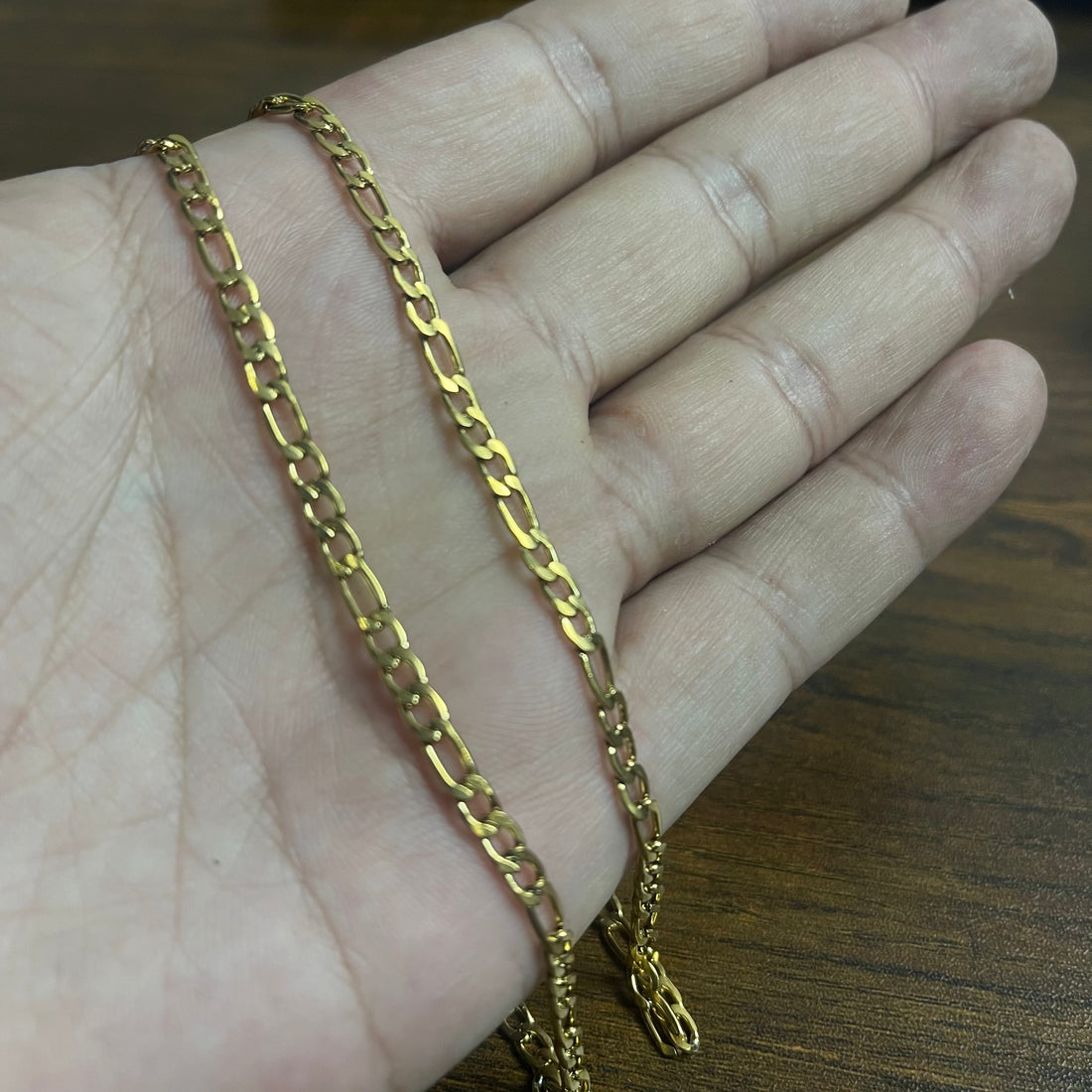 3mm Golden Figaro Neck Chain For Men