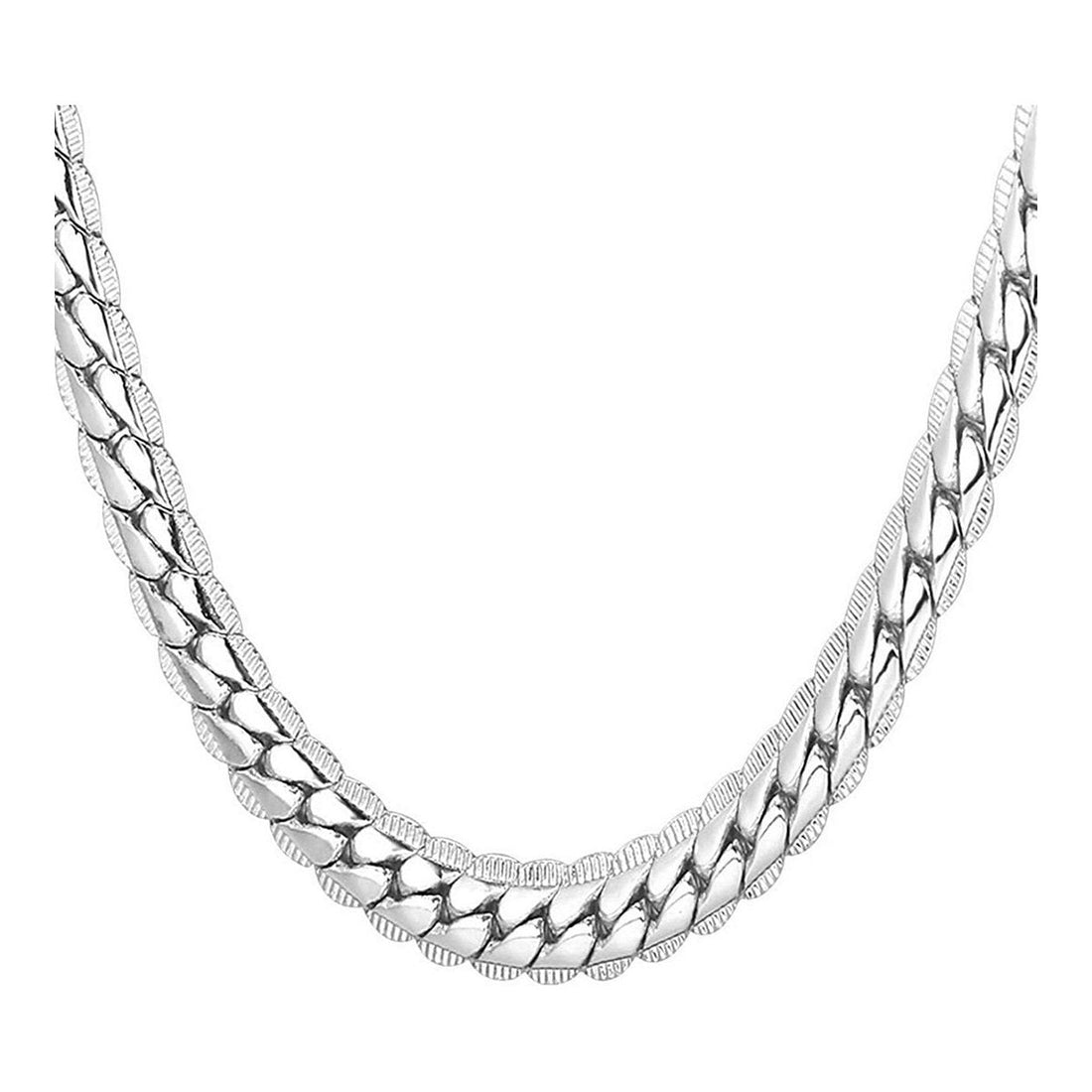 9mm Silver Miami Link Neck Chain For Men