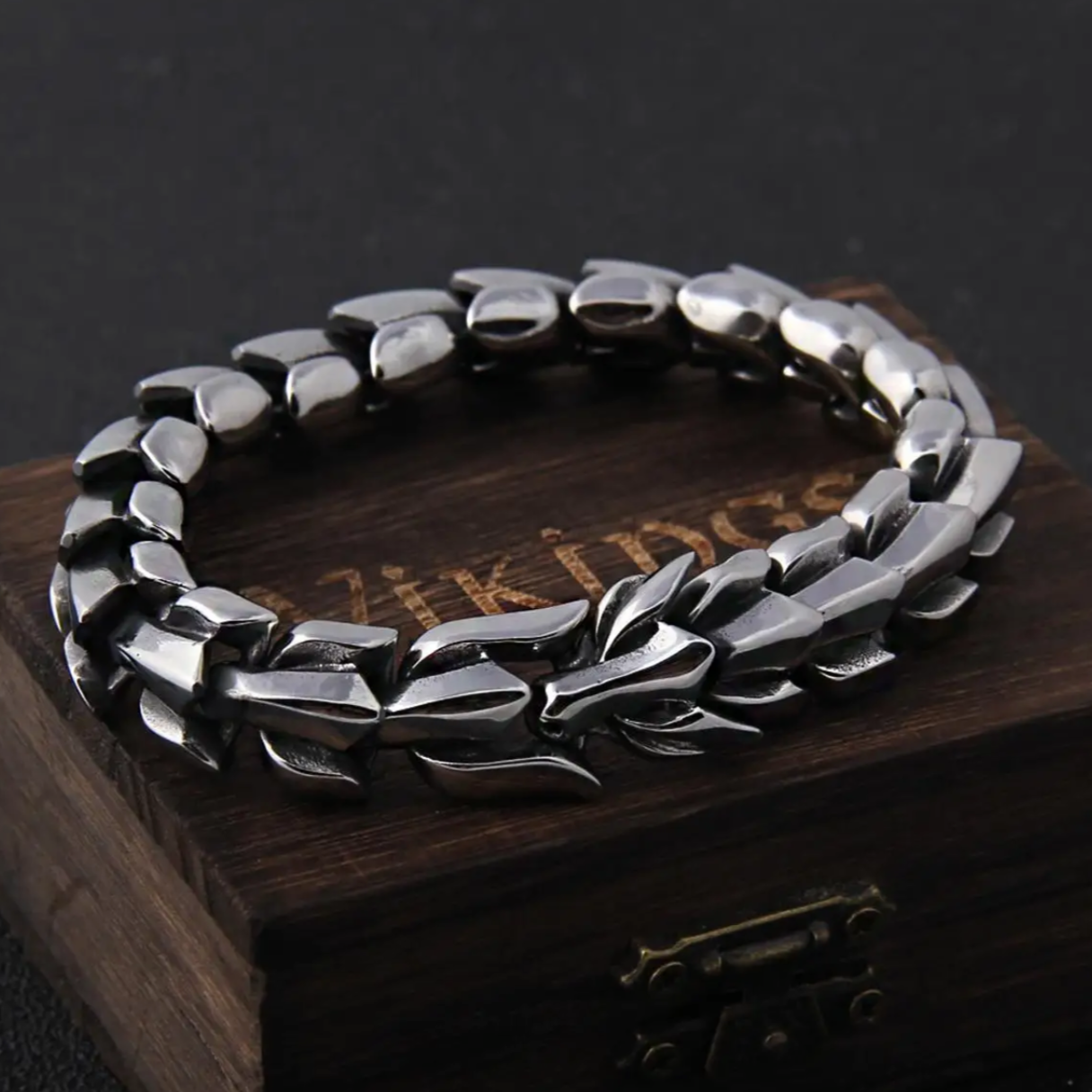 Vikings Dragon Biker's Chain Bracelet