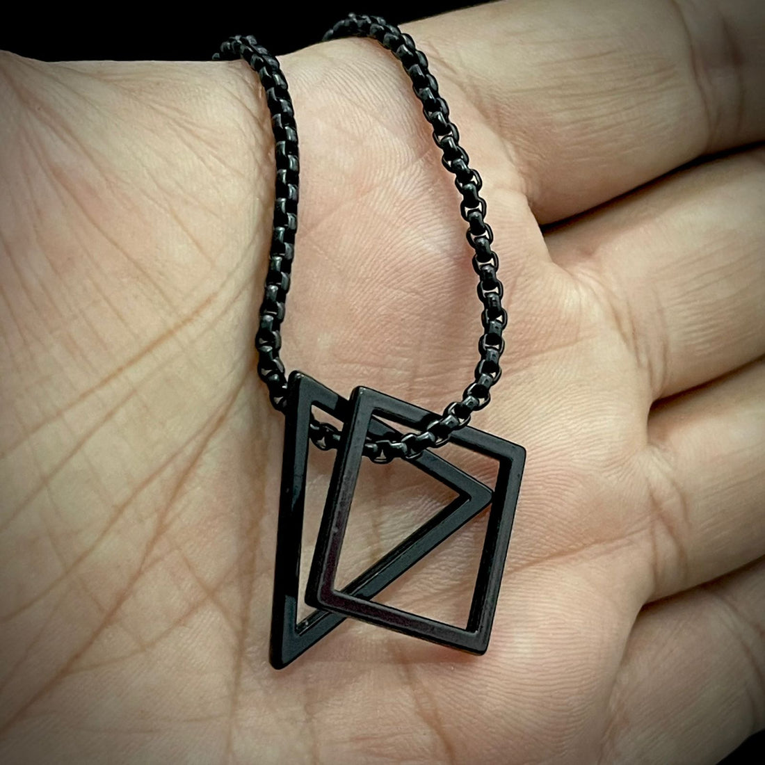 Geometric Black Pendant For Men