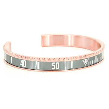 RLX Dial Stainless Steel Rose Gold & Grey Bangel Kara Bracelet For Men