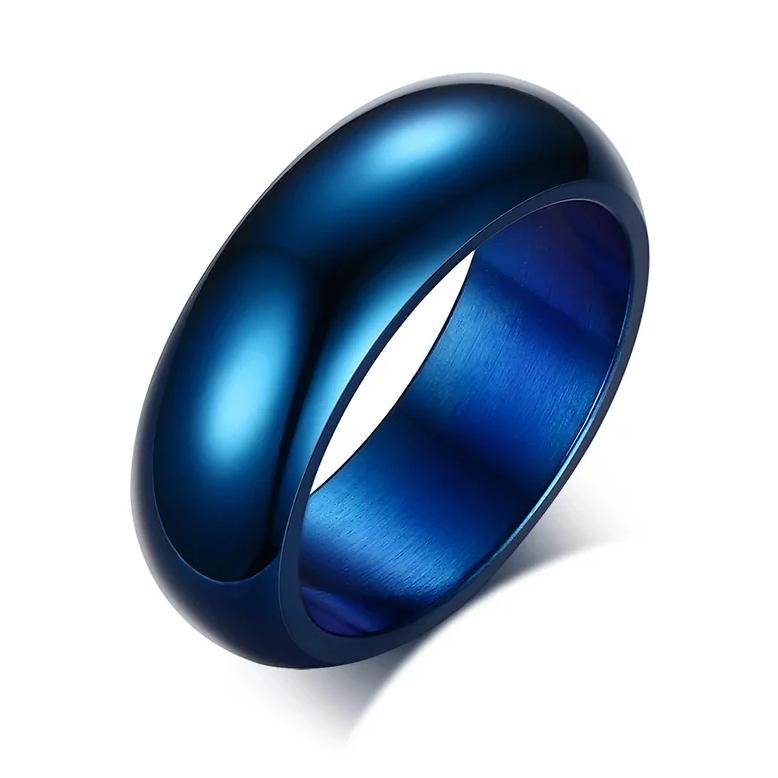 Blue Titanium Round Ring