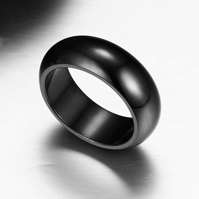 Black Titanium Round Ring