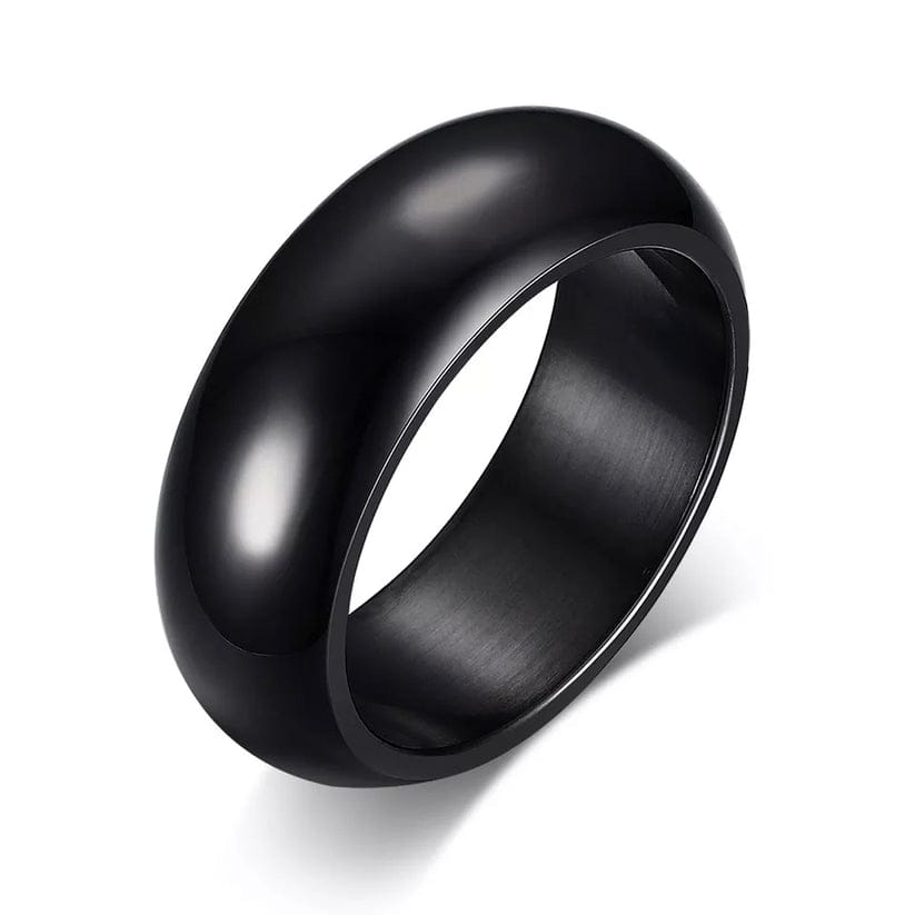 Black Titanium Round Ring