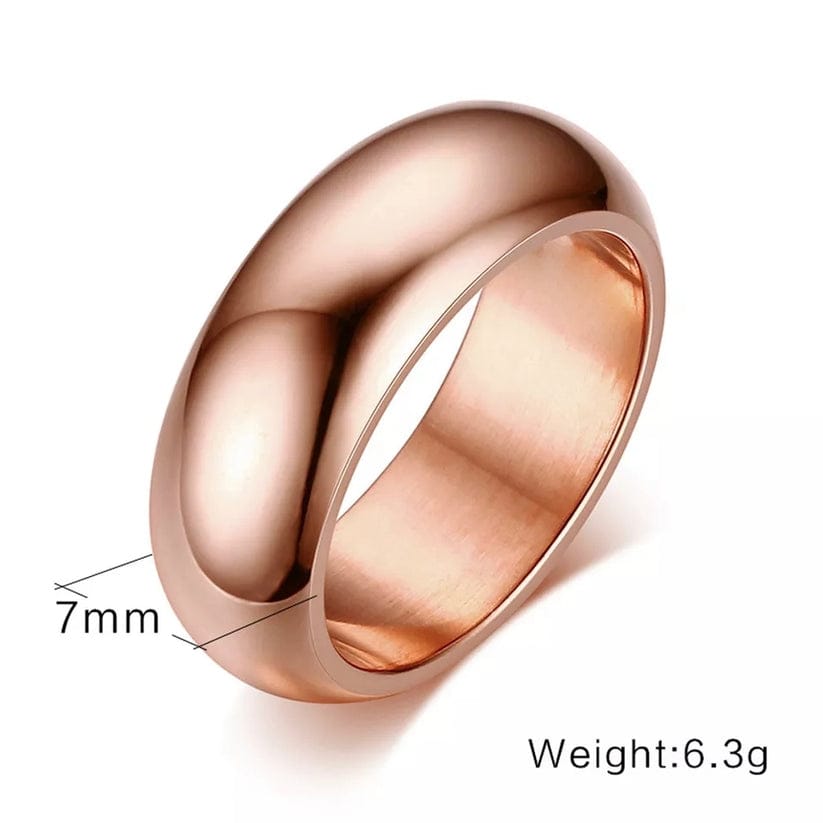 Rose Gold Titanium Round Ring