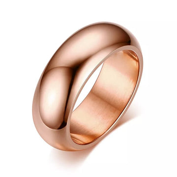 Rose Gold Titanium Round Ring