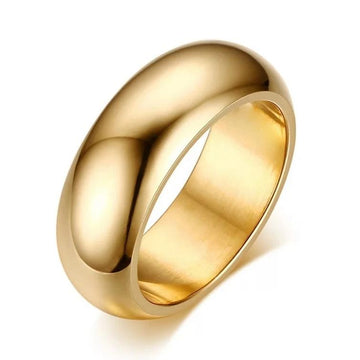 Golden Titanium Round Ring