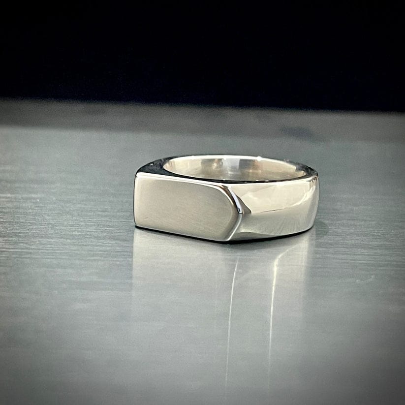 Silver Arrow Signet Ring For Men